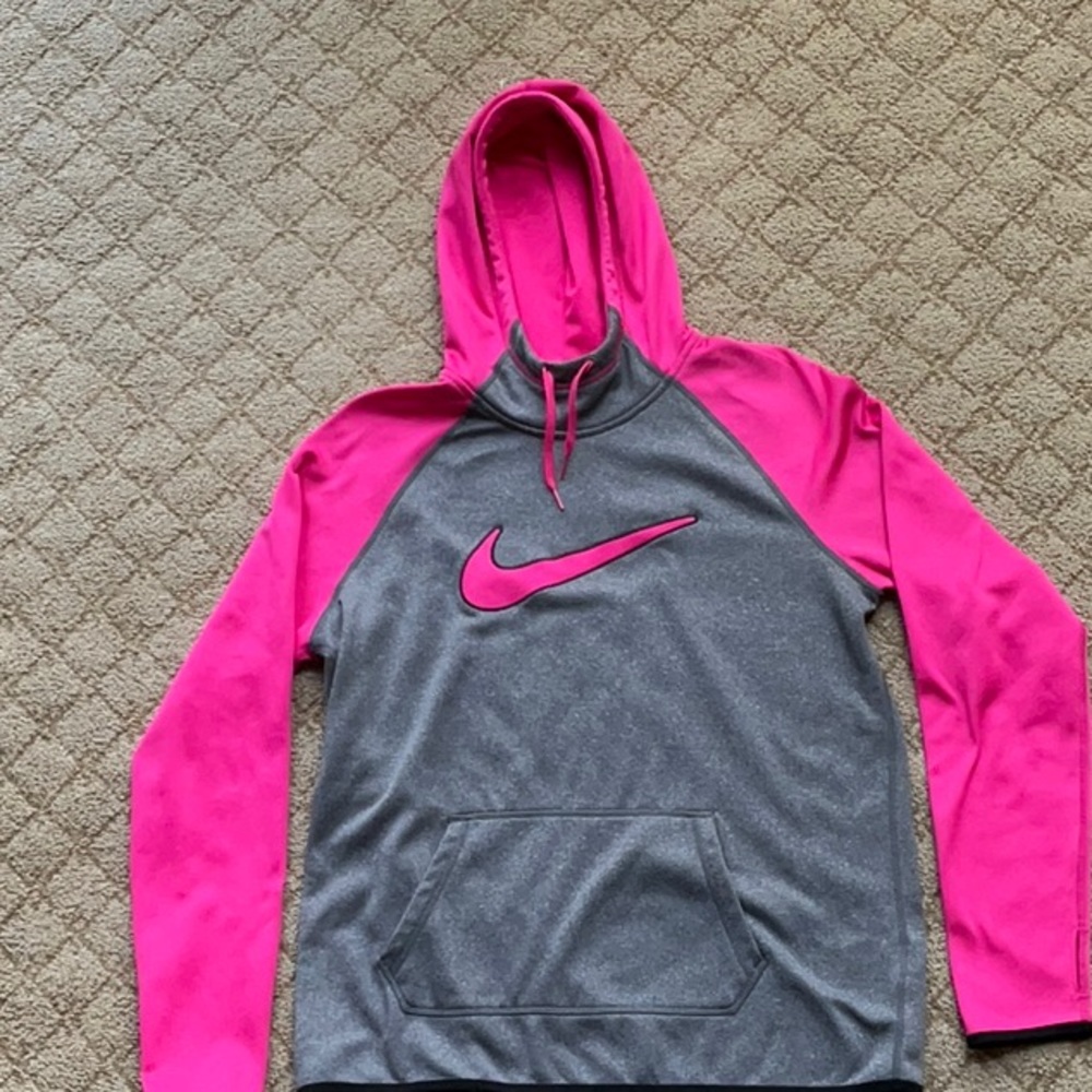 Pink and Grey Nike Sweatshirt